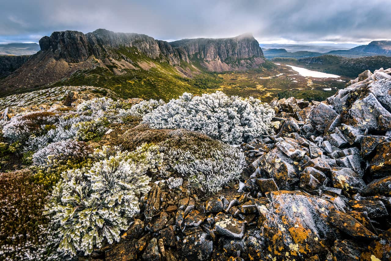 View to West Wall from the Temple in Walls of Jerusalem National Park, Tasmania