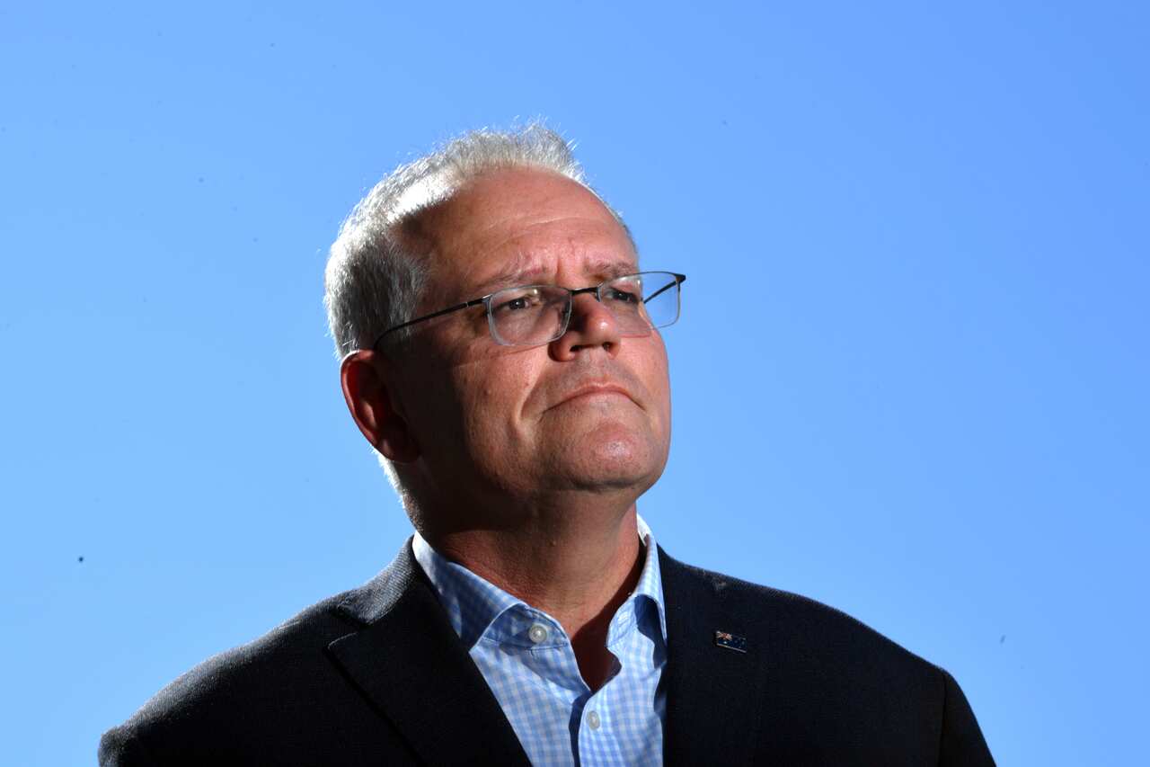 Prime Minister Scott Morrison at a press conference in Melbourne,