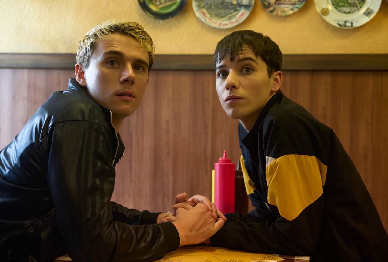 Calam Lynch as Max & Ellis Howard as Byron in 'What It Feels Like For A Girl'