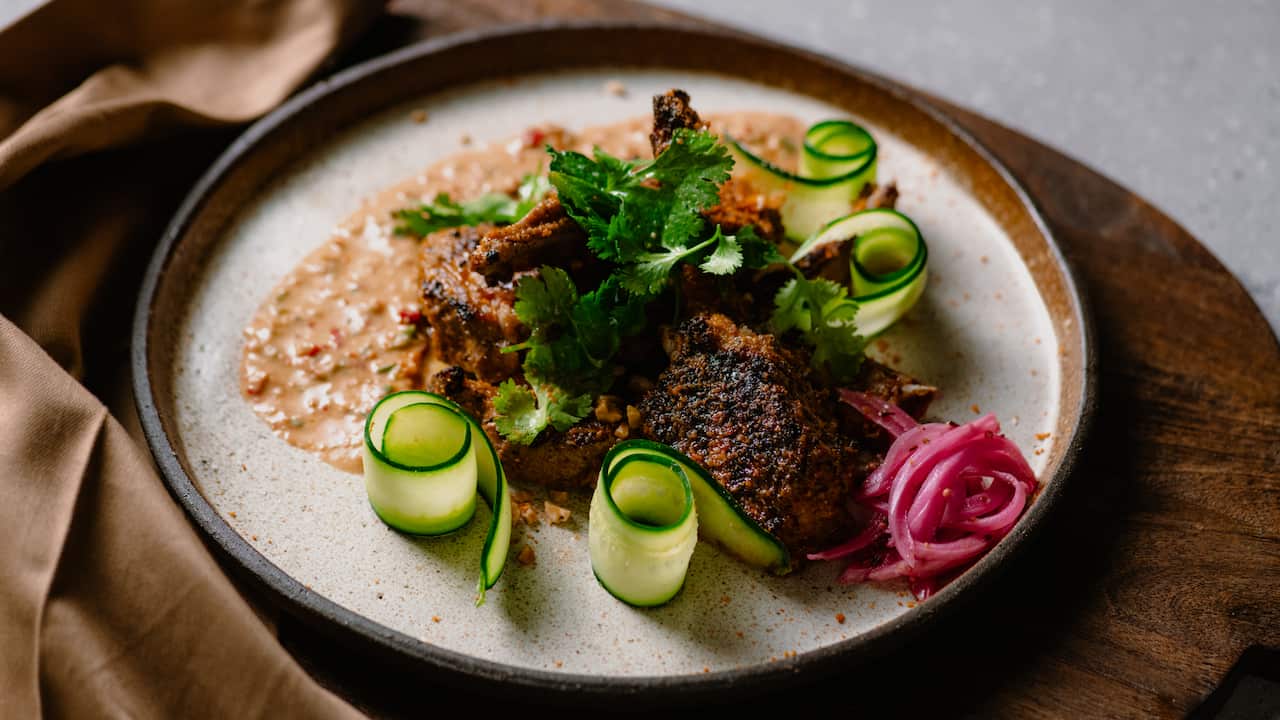 Agashe lamb cutlets with shata dakwa