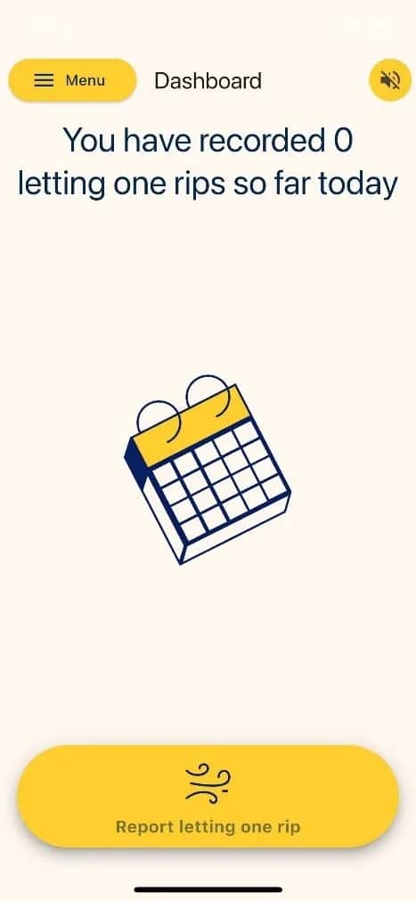 A screenshot of the Chart your Fart app.