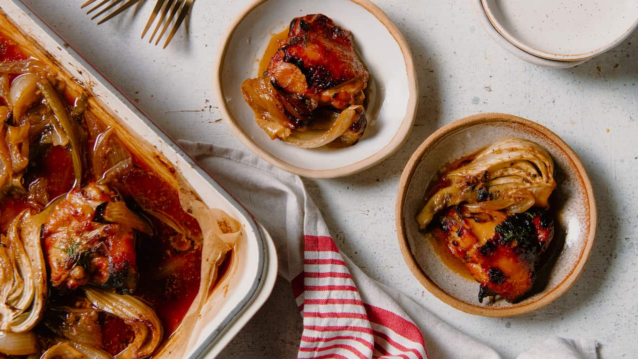 Orange and fennel chicken traybake