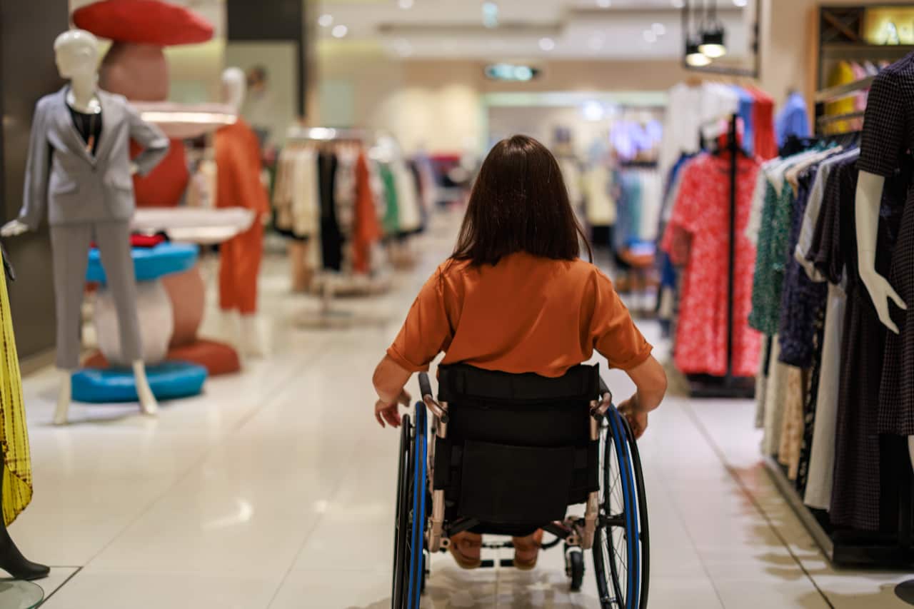 Disabled woman in a wheelchair 