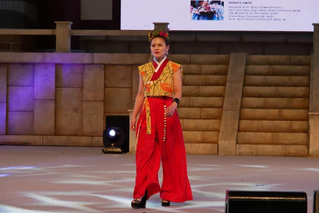Miranda Day's modern hanbok on display at the 2019 Gyeongju World Culture Expo. Source: Supplied / Miranda Day