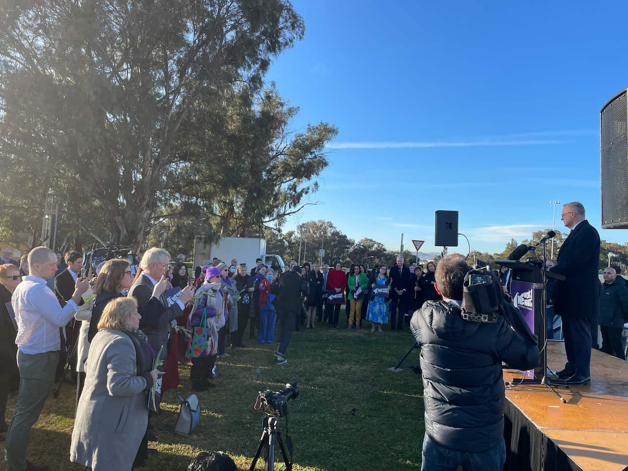 Prime Minister Anthony Albanese attends the domestic violence vigil.