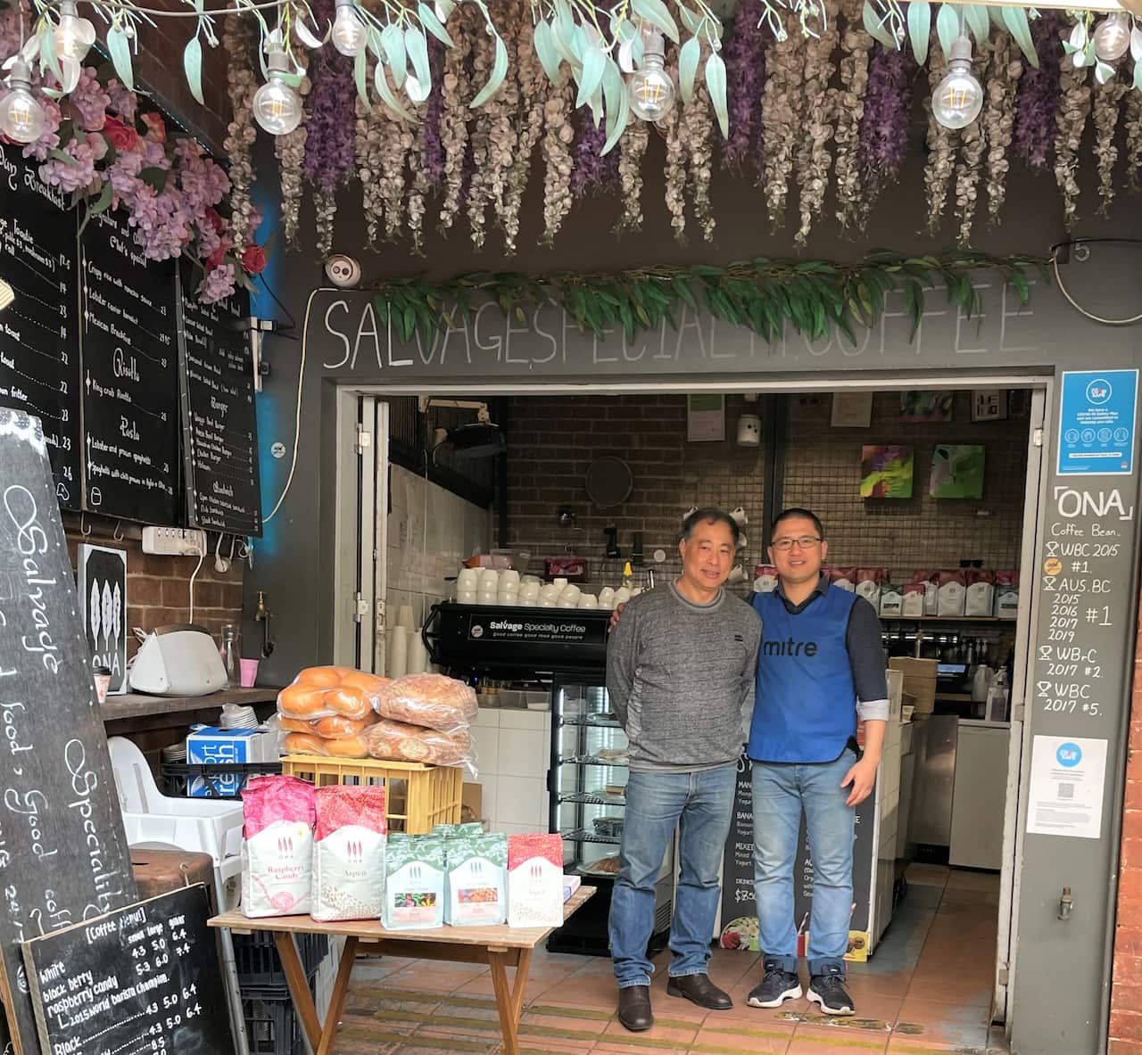 Gary Liang (left) and Michael Chen, at Salvage Specialty Coffee.