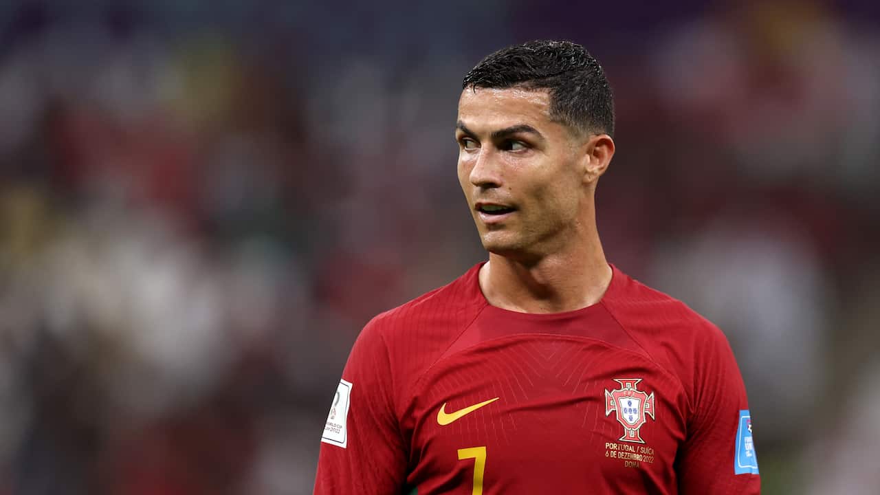 Cristiano Ronaldo on football field.