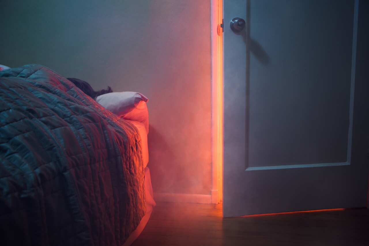 Fire Visible Through Bedroom Door