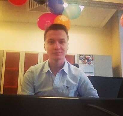 Man stares at computer screen