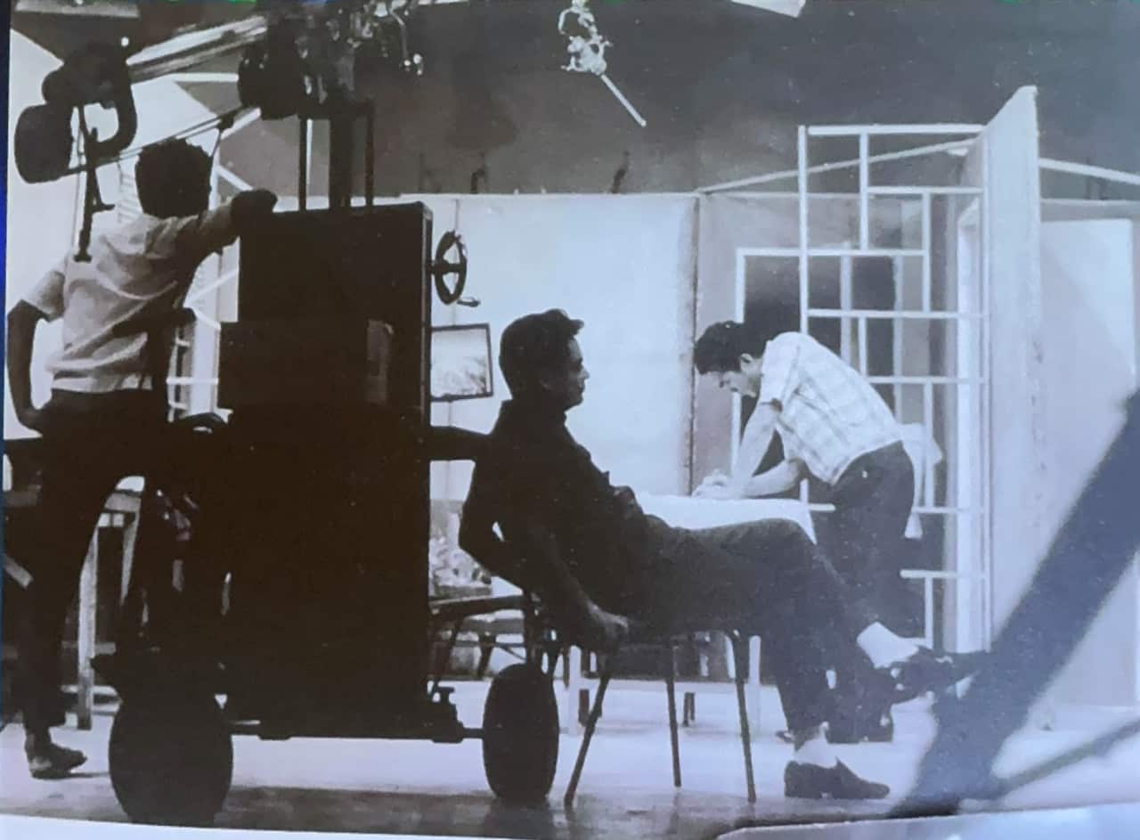 Jaime Pimentel (seated) back in Manila in the 1960s where he worked in screen production.