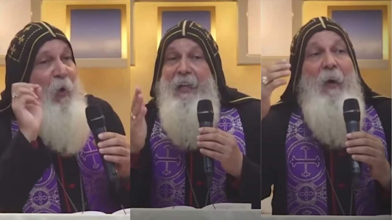 Bishop Mar Mari Emmanuel delivering a sermon