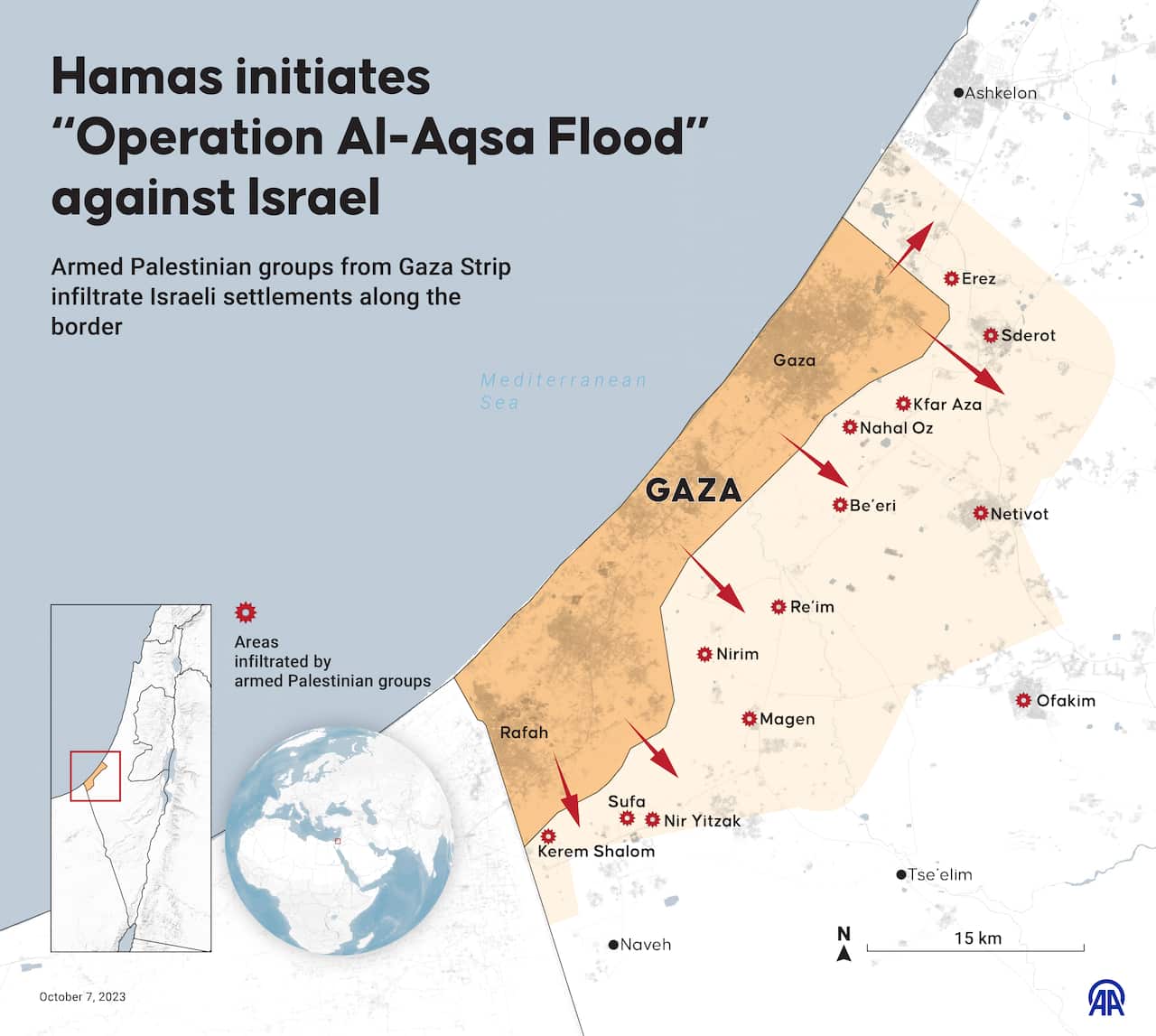 Hamas initiates "Operation Al-Aqsa Flood" against Israel