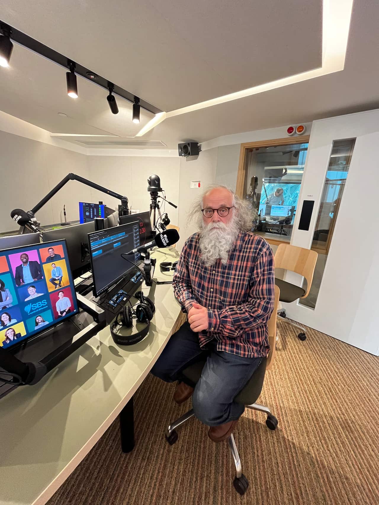 George Vasilacopoulos at Melbourne's SBS Radio studios 