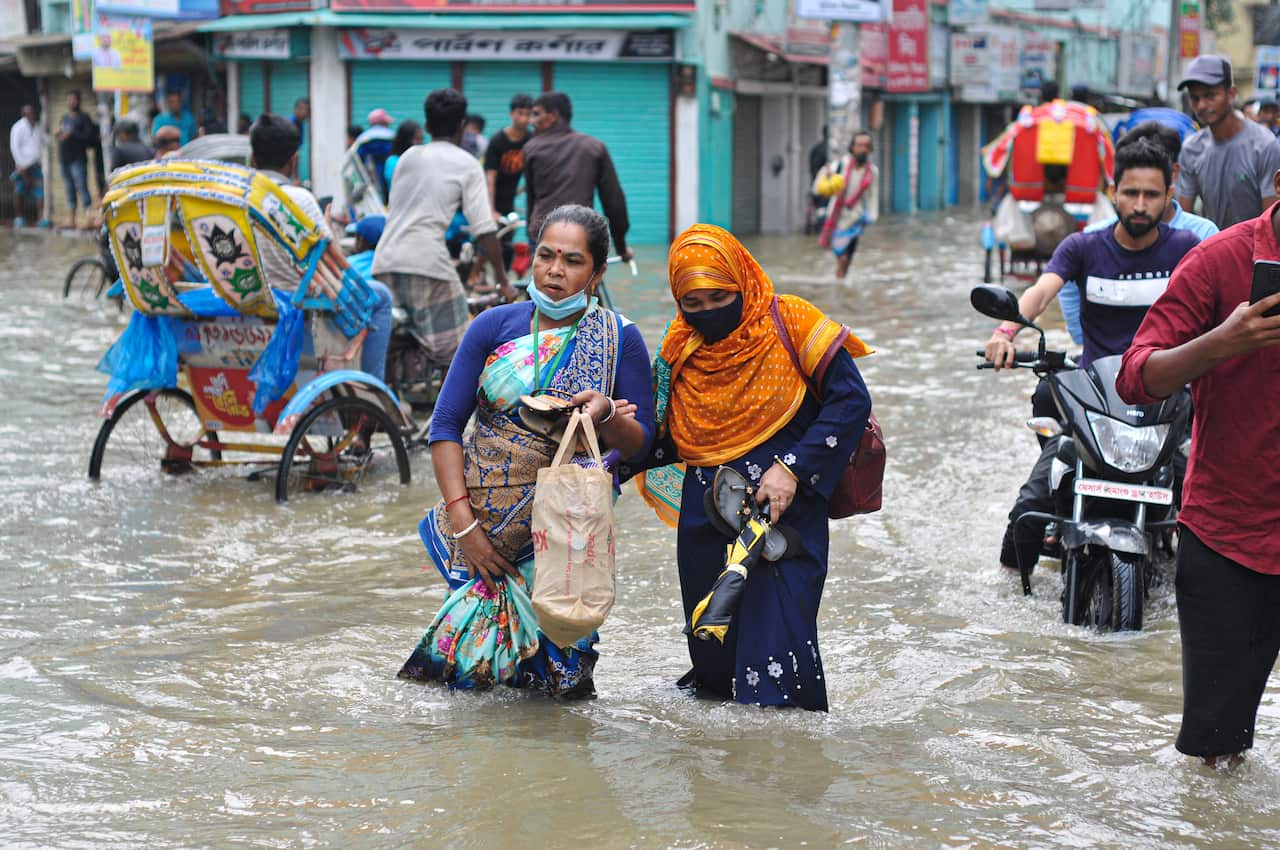 Flooded Streets Due To Heavy Rains - Bangladesh