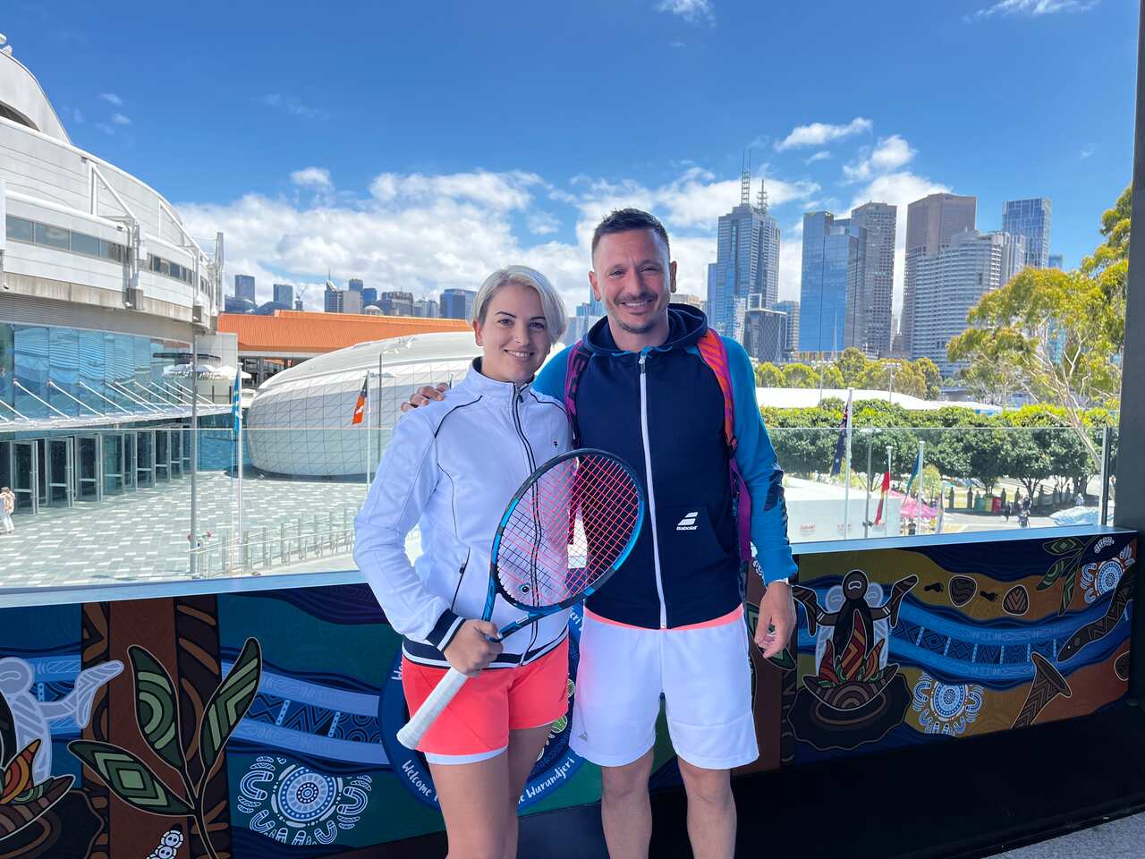 Greek tennis player Vasiliki Kalogeropoulou and her coach, Giannis Ioannidis / SBS Greek / Panos Apostolou