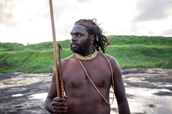 Actor Wakarra Gondarra depicts Pemulwuy in SBS commissioned documentary, The Australian Wars
