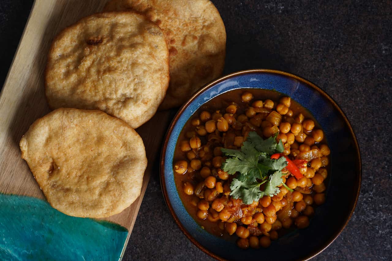 Chole bhature (chickpea curry)