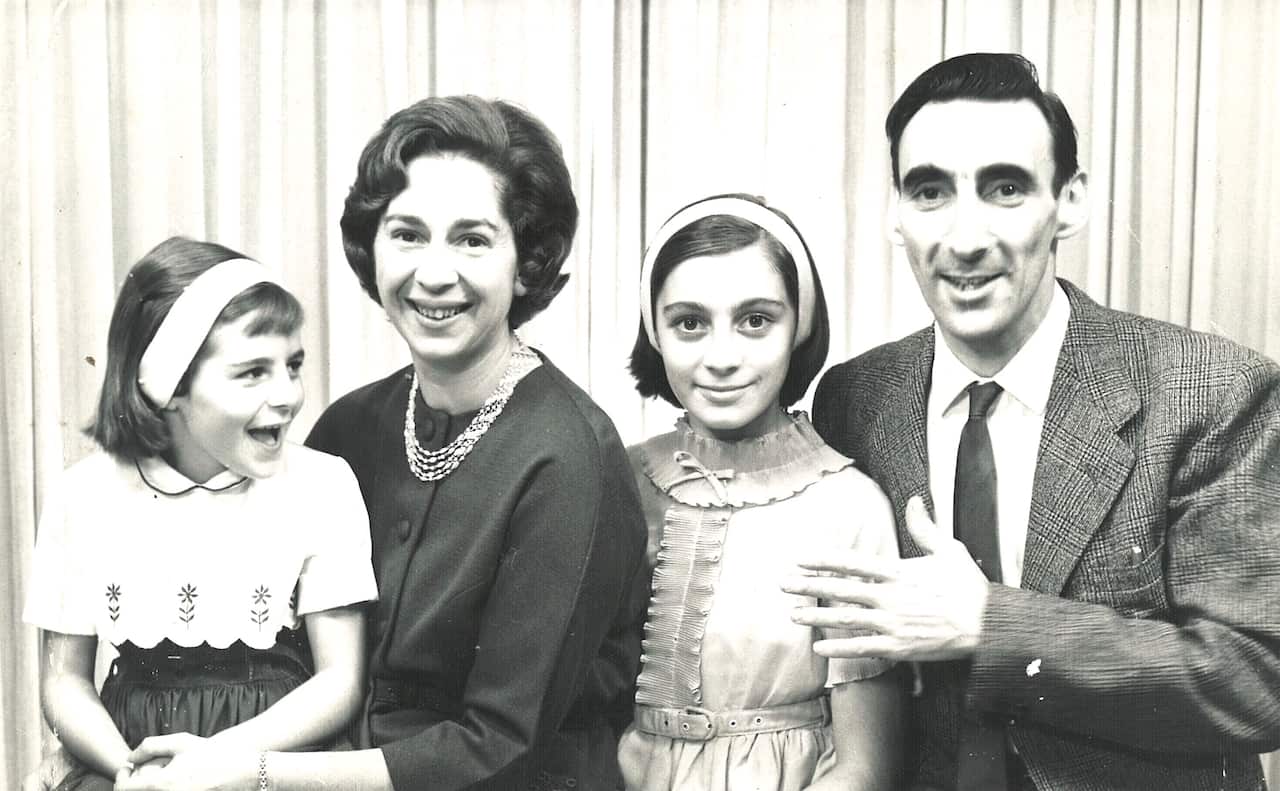Jack Moulos with his wife and daughters. 