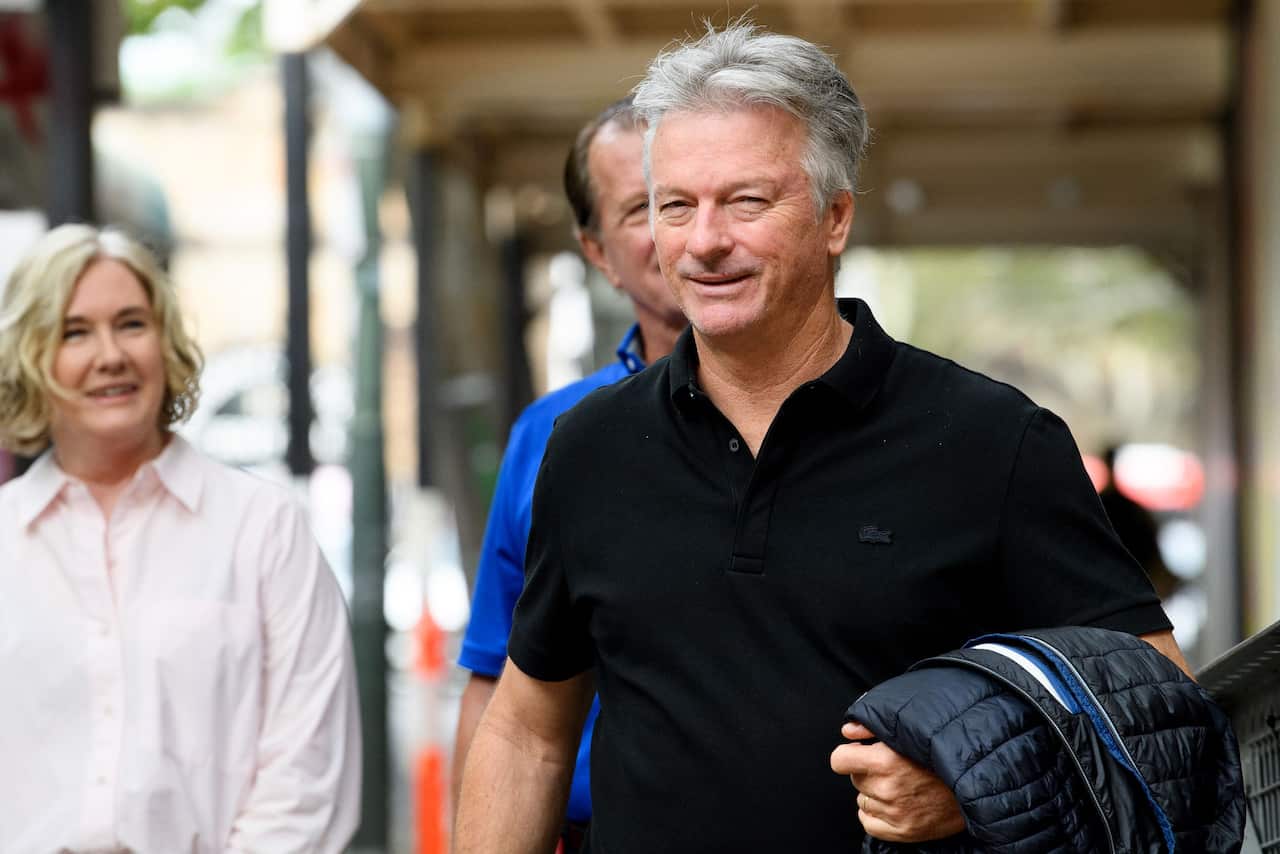 Australian former international cricketer Steve Waugh awaits the arrival of neurosurgeon Charlie Teo  in Sydney, Monday, February 13, 2023. 