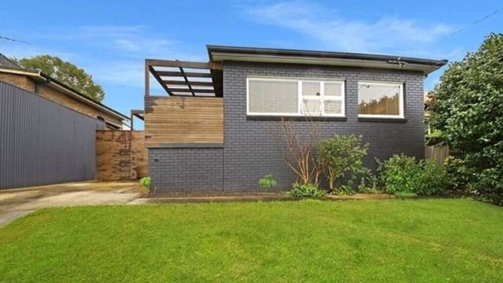 A house with blue skies. 