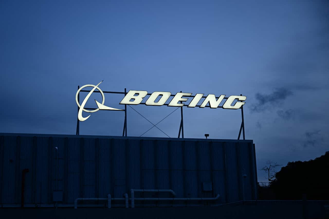 The Boeing Co. logo is displayed outside of company offices near Los Angeles International Airport (LAX)