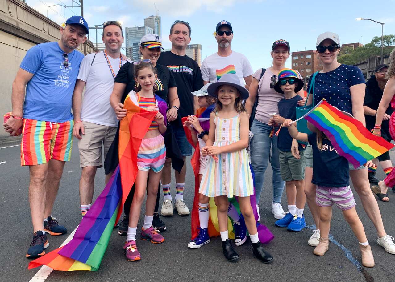 Family marching for the WorldPride