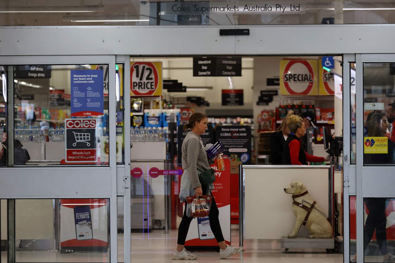 The exterior of a Coles supermarket.