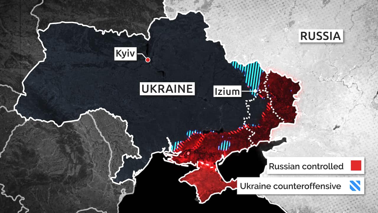 A map of the Russian invasion of Ukraine