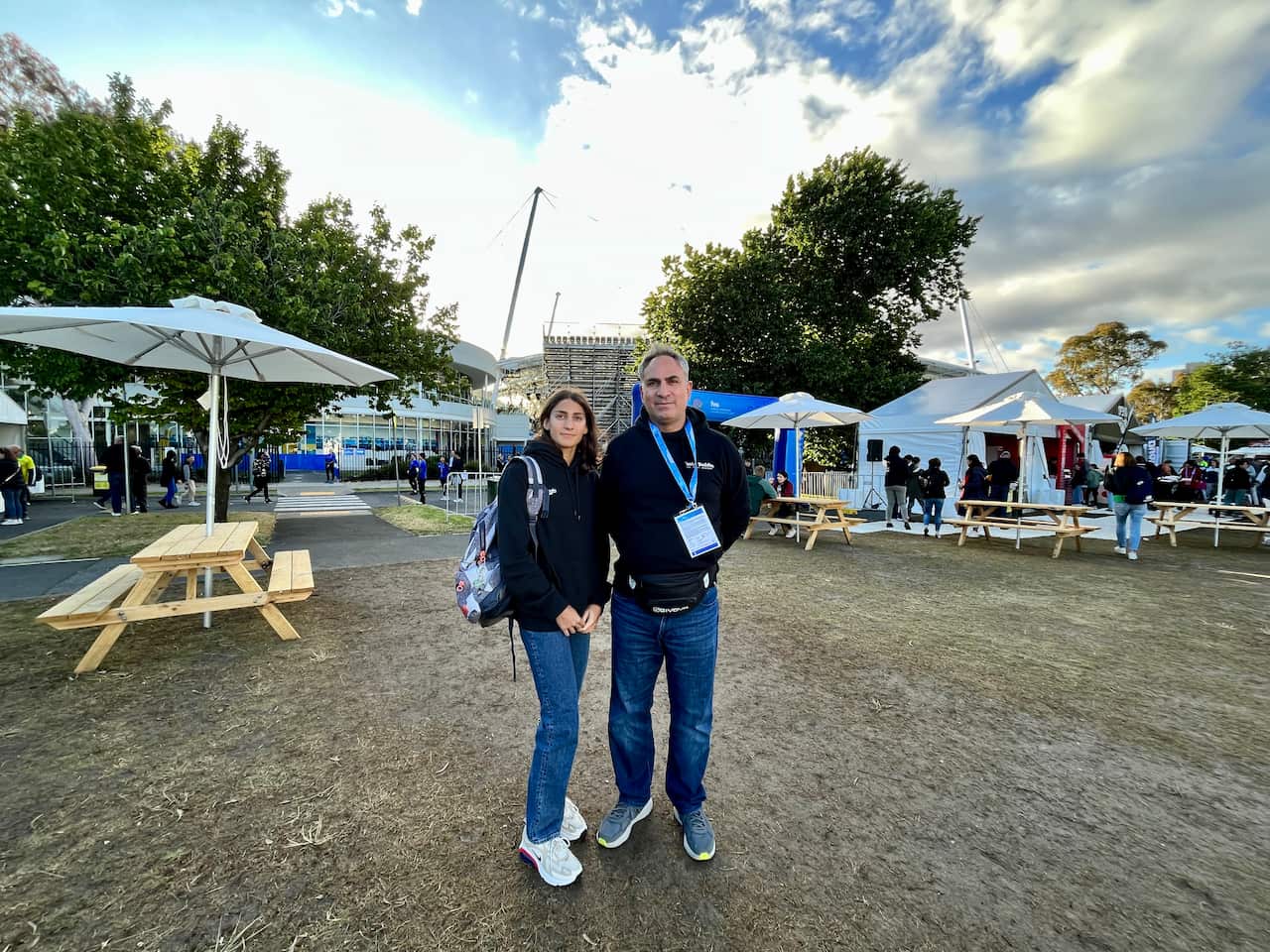 Anna Hadjiloizou with her coach Giorgos Hadjiloizou in Melbourne's MSAC 