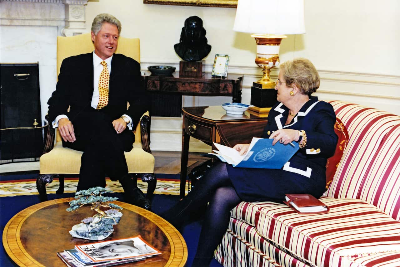 Clinton & Albright In The Oval Office