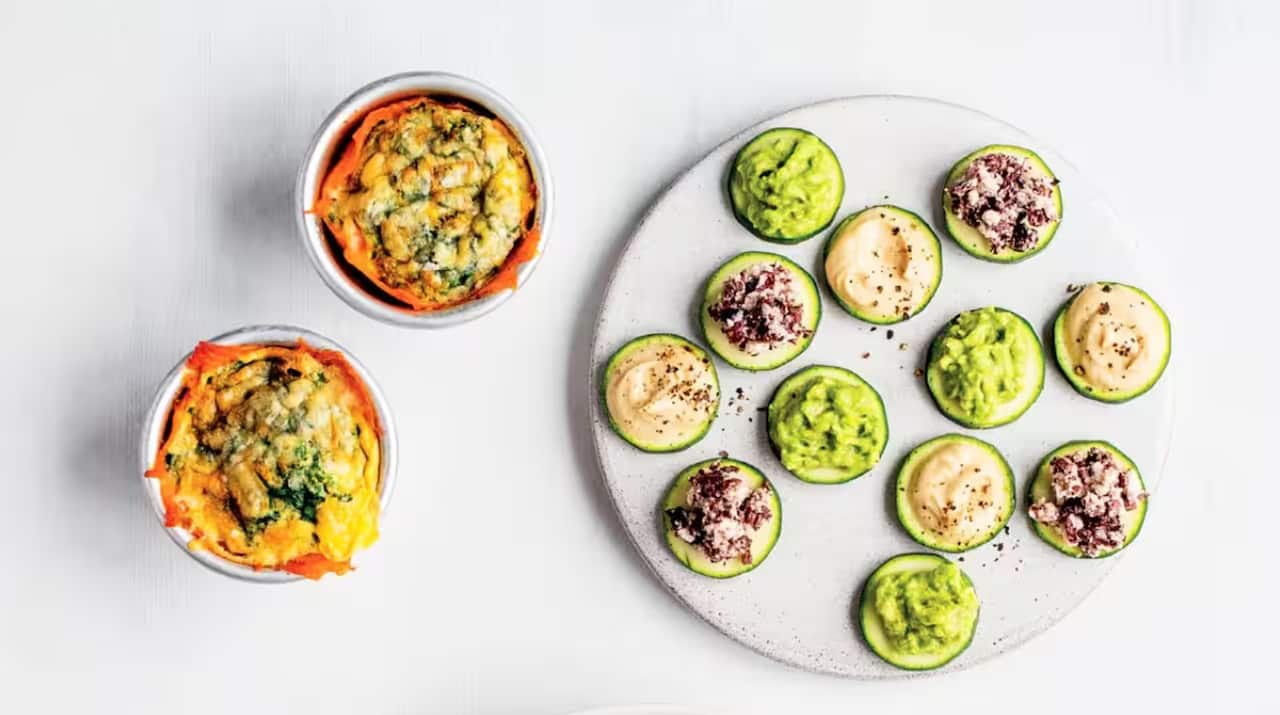 Crunchy zucchini canapés 3 ways