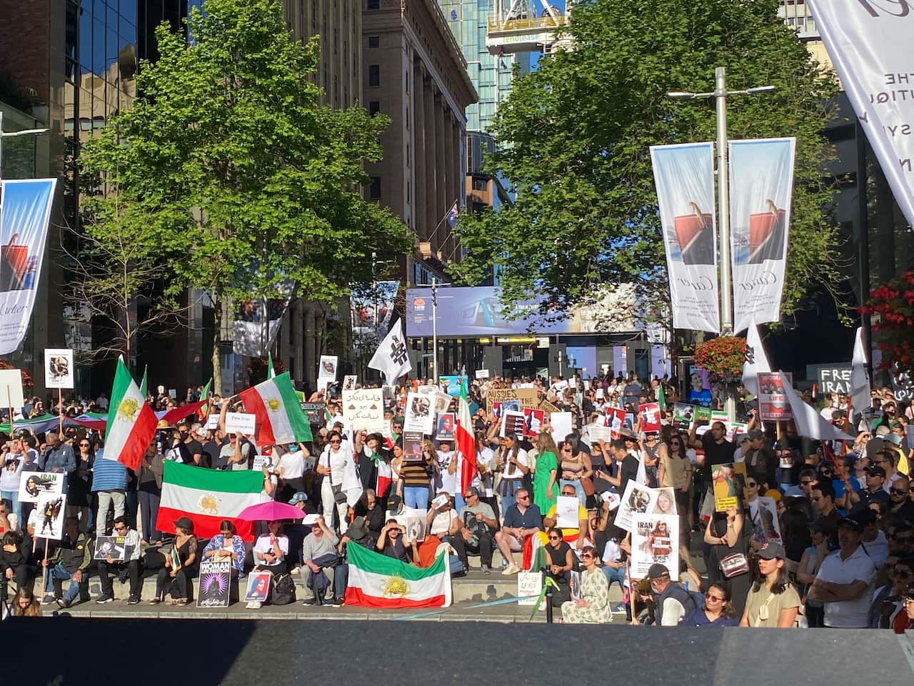 Thousands of people gathered in Martin Place- Sydney to protest against the regime of Iran- 15 Oct