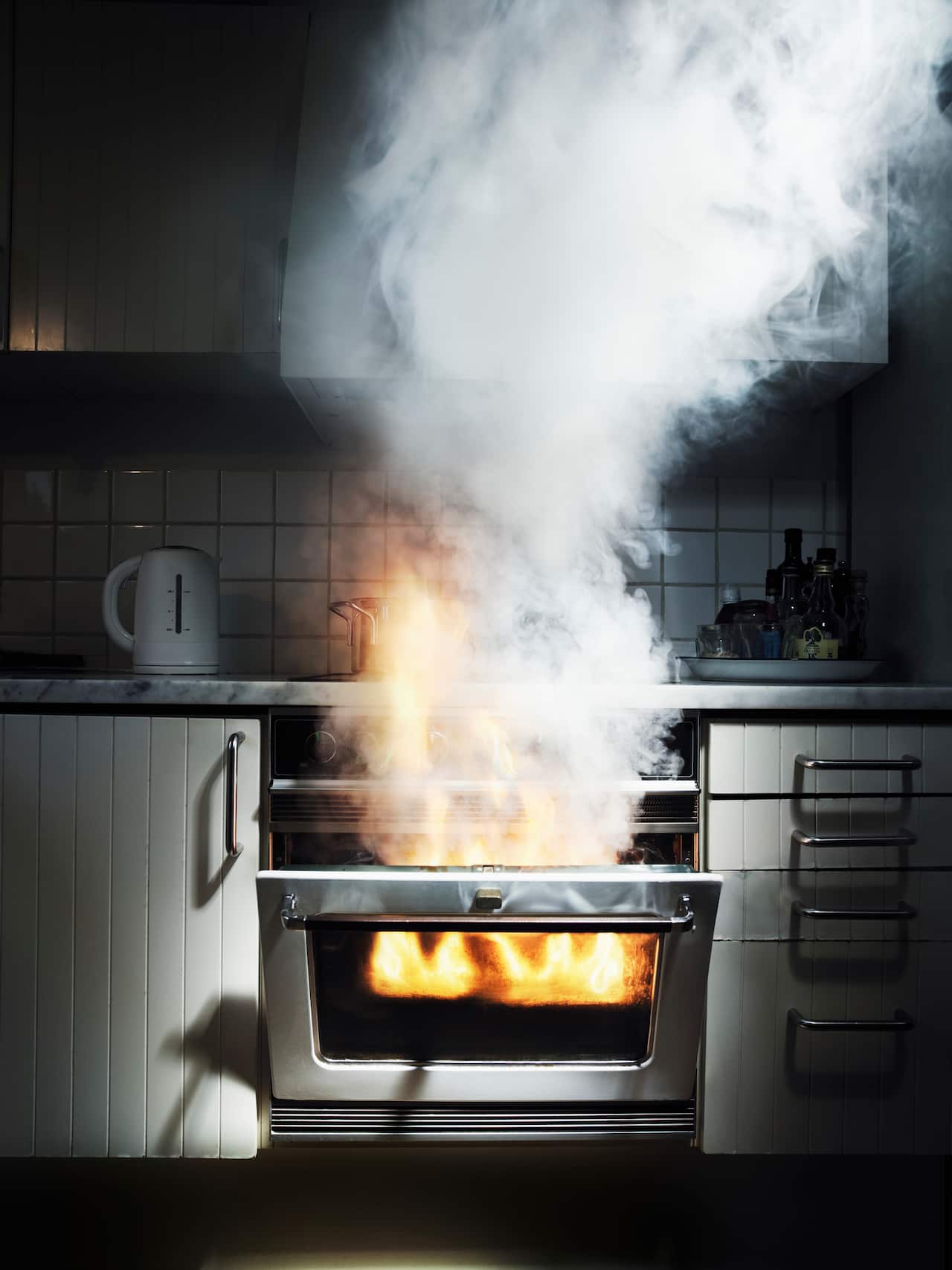 Smoke coming out from oven