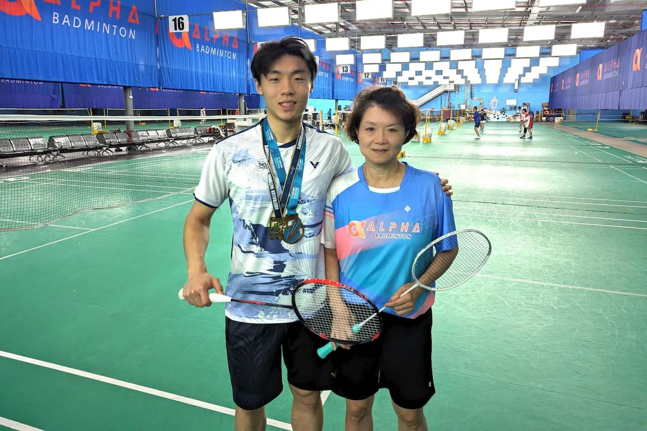 badminton player Ricky Tang and his mum Joey Tang