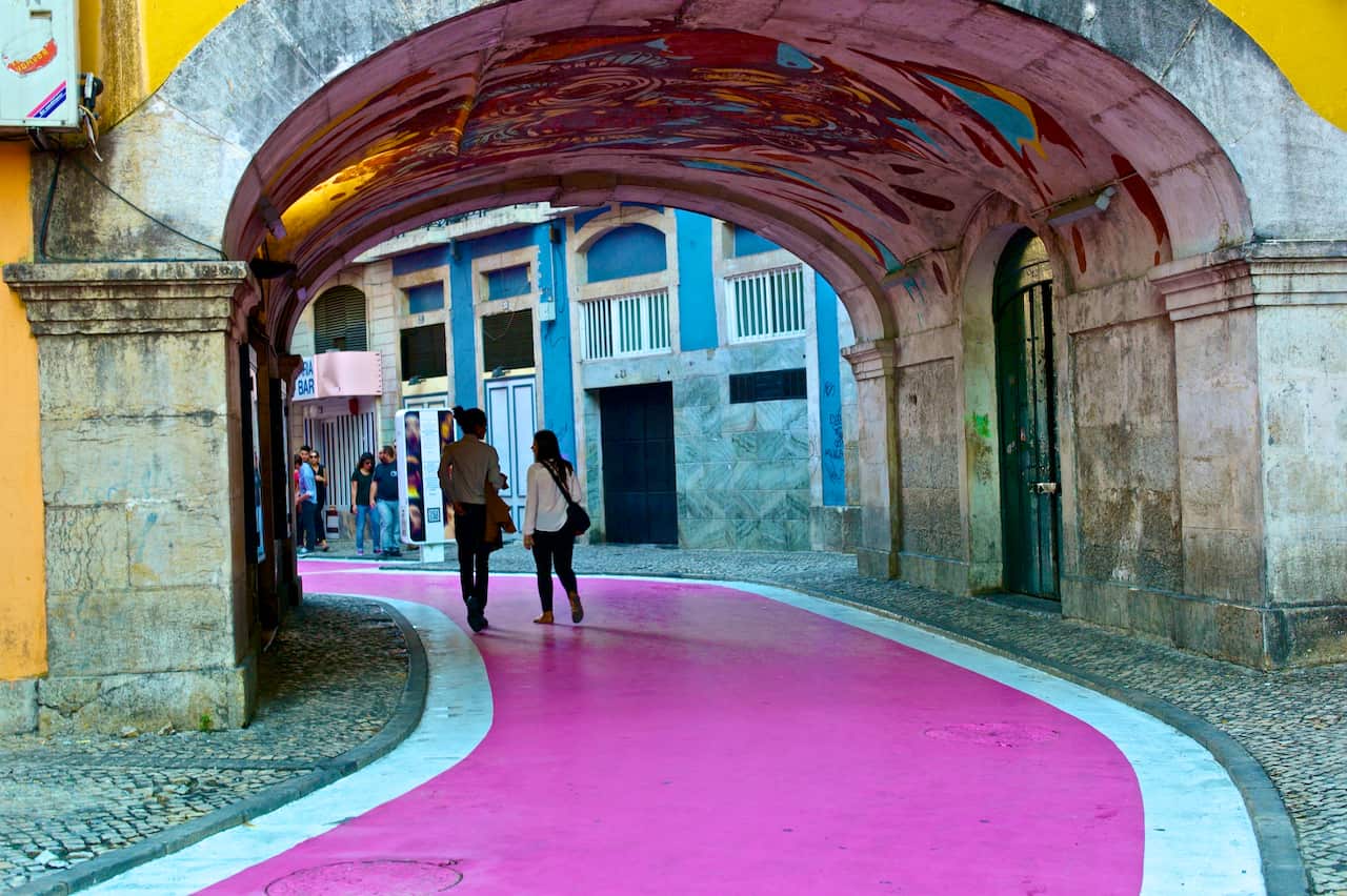 Lisbon Pink Street (Cais do Sodré, Lisbon, Portugal)