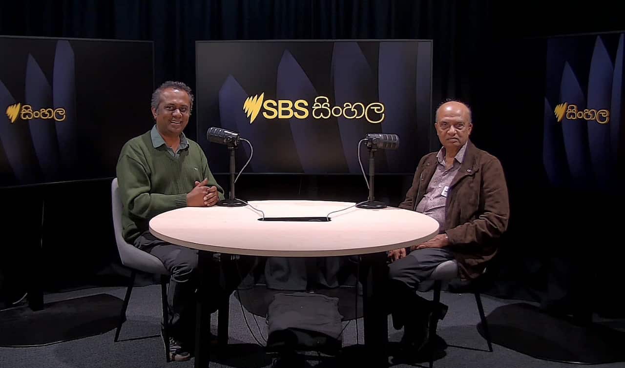 SBS Sinhala Kithsiri Karunarathna with Kassapa Senarath in Sydney.jpg