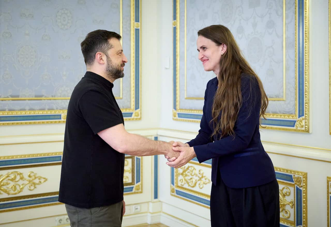 Ukraine's President Zelensky meets Romania's Foreign Minister Toiu in Kyiv