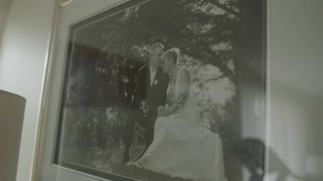 A photo of Philip O'Keefe and his wife Trish on their wedding day.