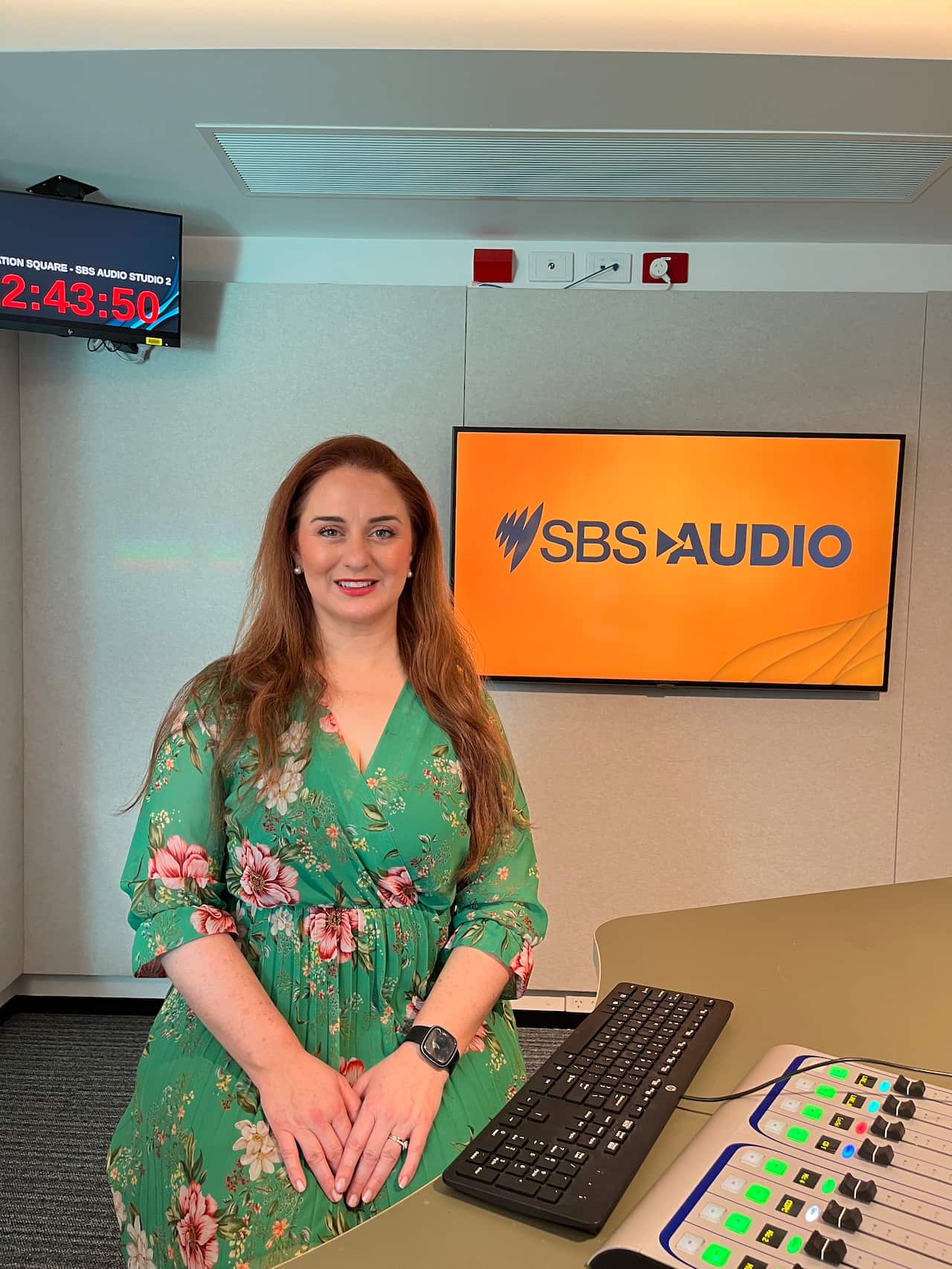 Elena Xanthoudakis at SBS Melbourne studios