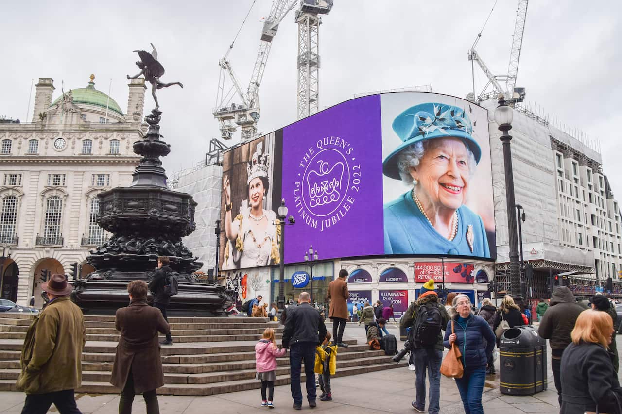QE2 A celebration of the Queen's Platinum Jubilee is displayed