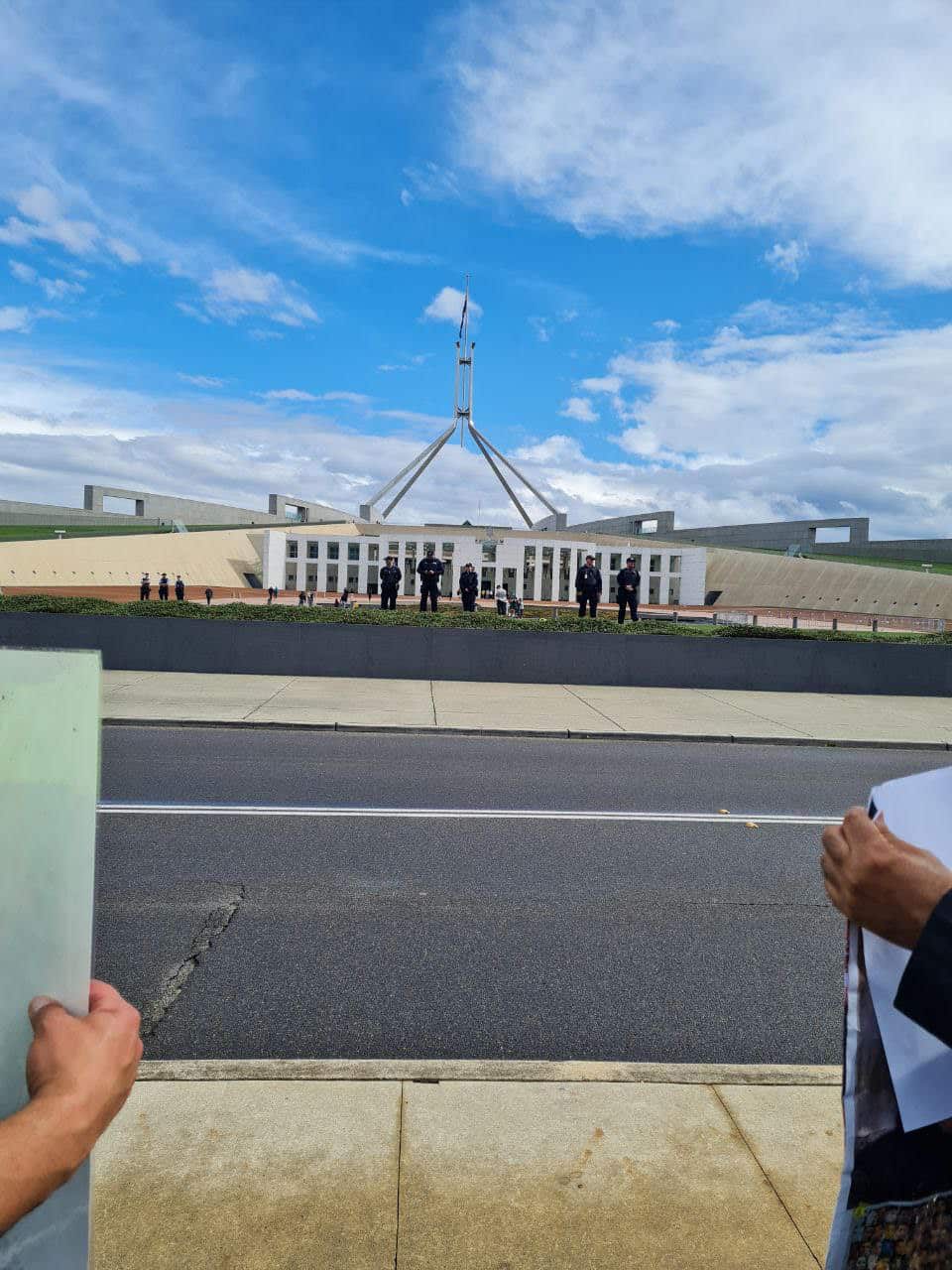 Iranian protesters rally in front of Australian parliament in Canberra