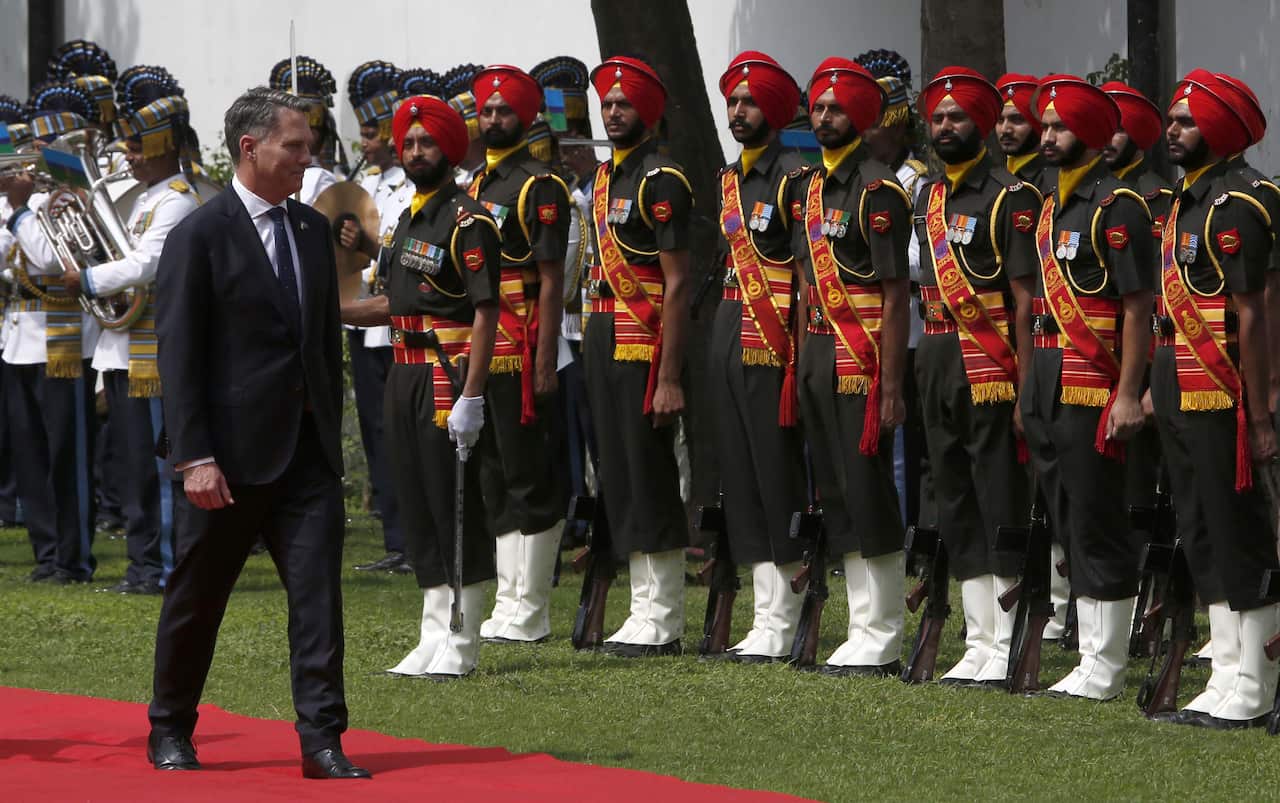 India: Indian Defence Minister Rajnath Singh Welcome To Australian Deputy Prime Minister And Defence Minister Richard Marles