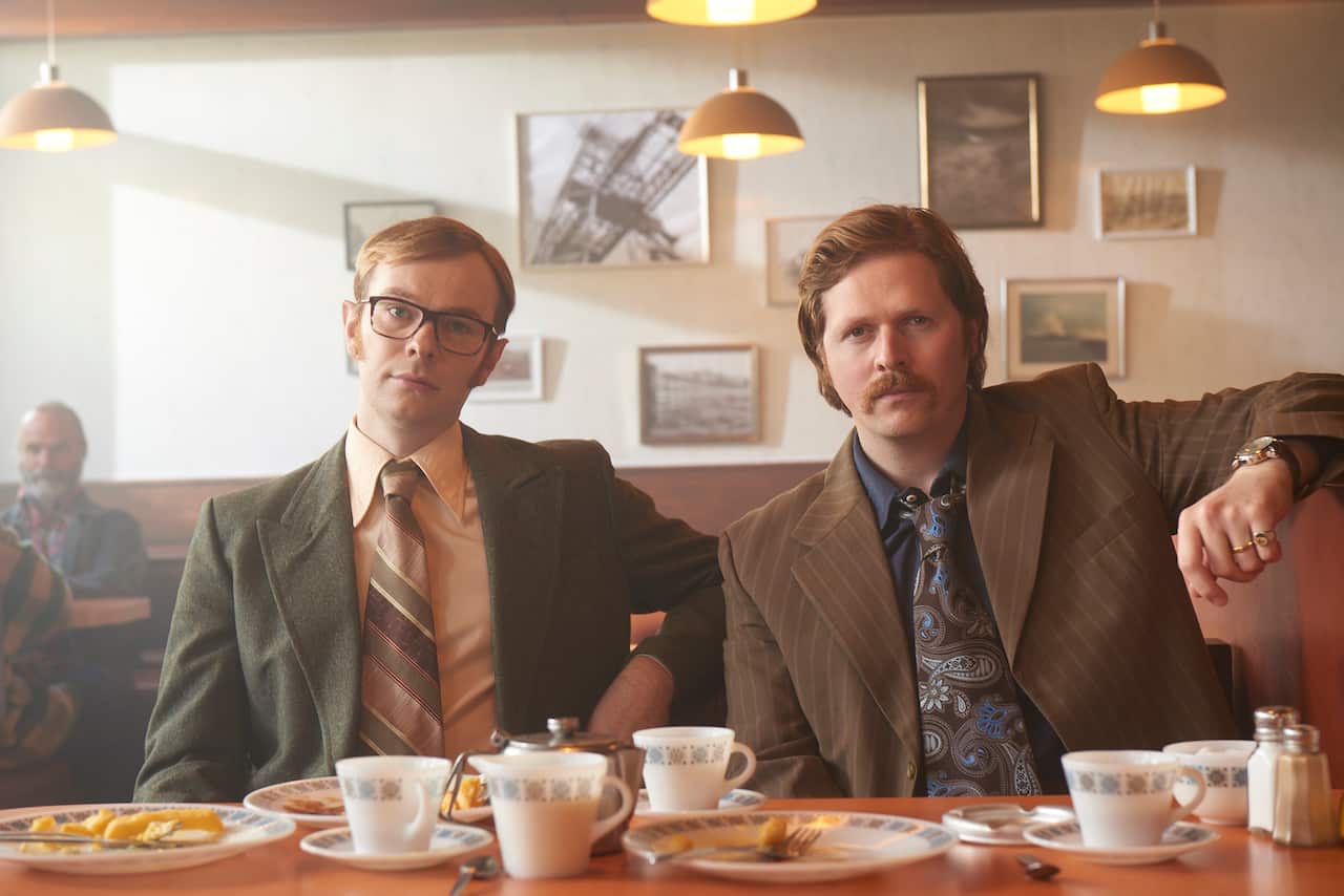 Steeltown Murders: Sion Alun Davies as Young DC Phil Bach & Scott Arthur as Young Paul Bethell