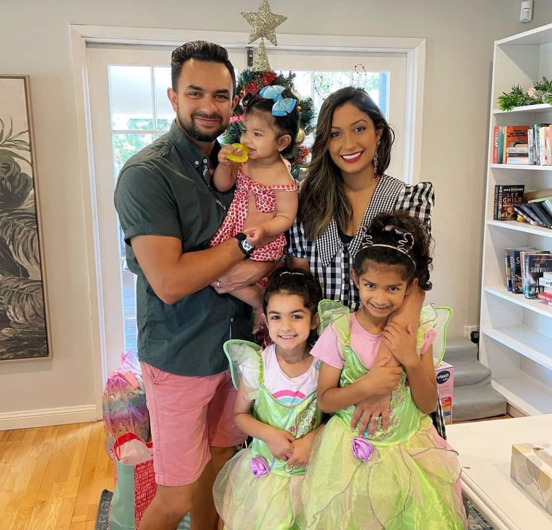 Vikram and Anaita with their three children