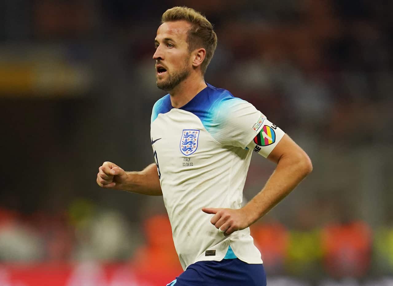 Footballer Harry Kane running.