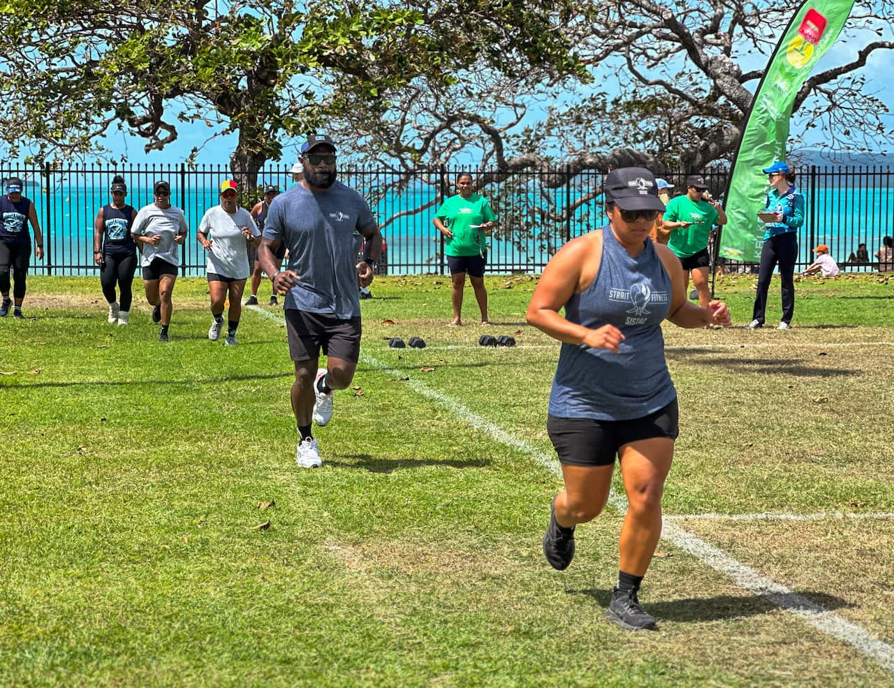 Mob loved participating in a new style of fitness event for Zenadth Kes 'Sweatin' on the Rock'.