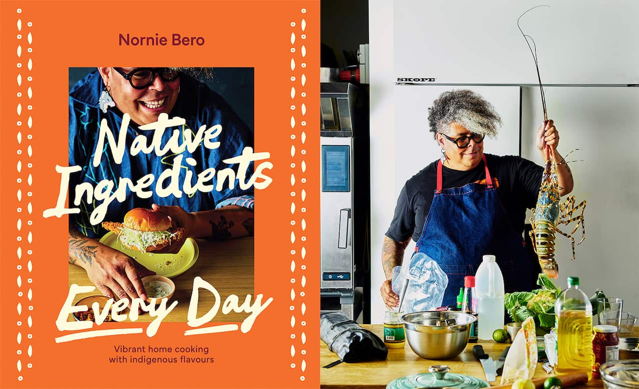 Nornie Bero and cookbook cover.jpg