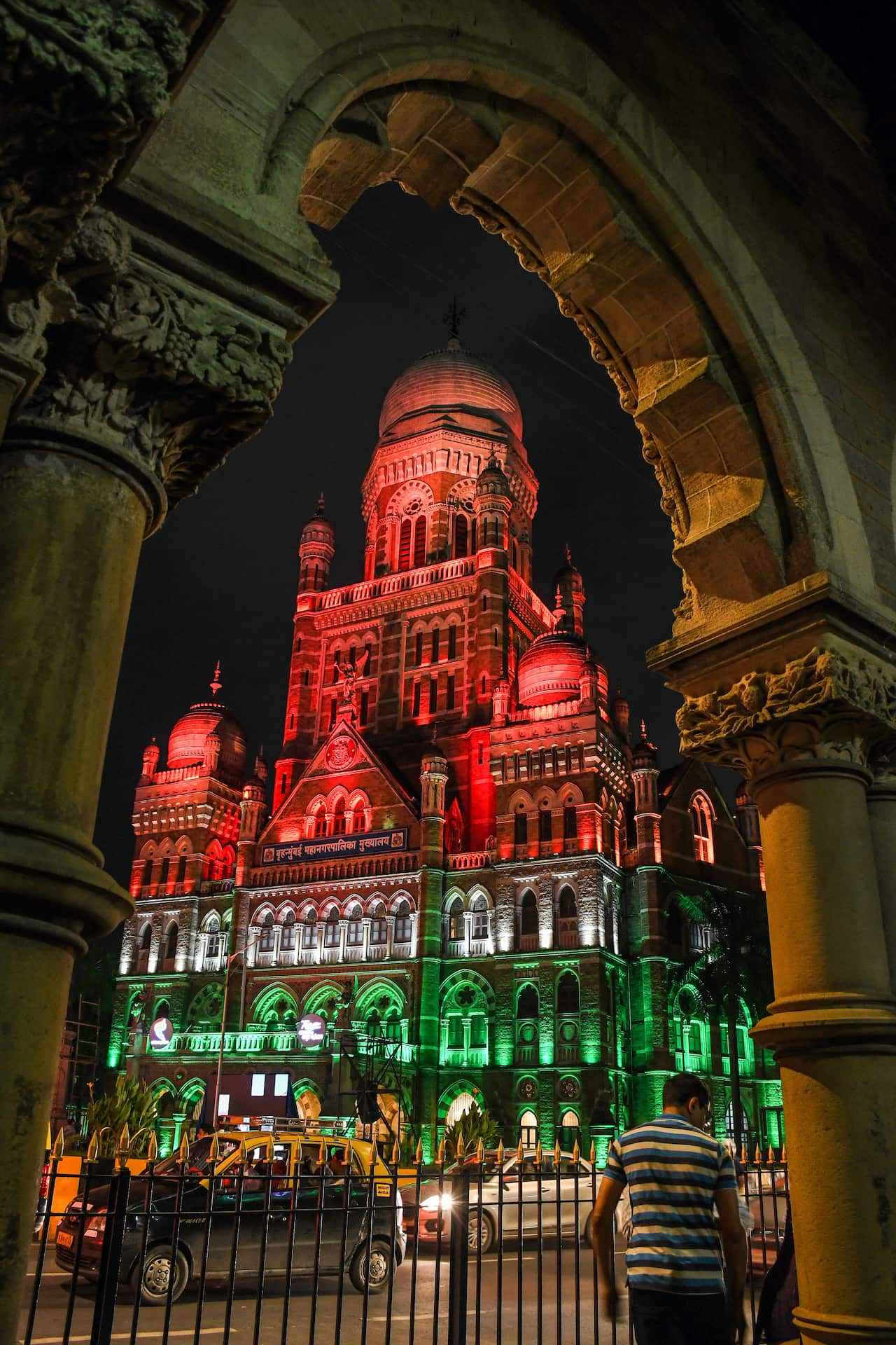 Iconic monuments lit up in tricolour in Mumbai, India - 13 Aug 2022