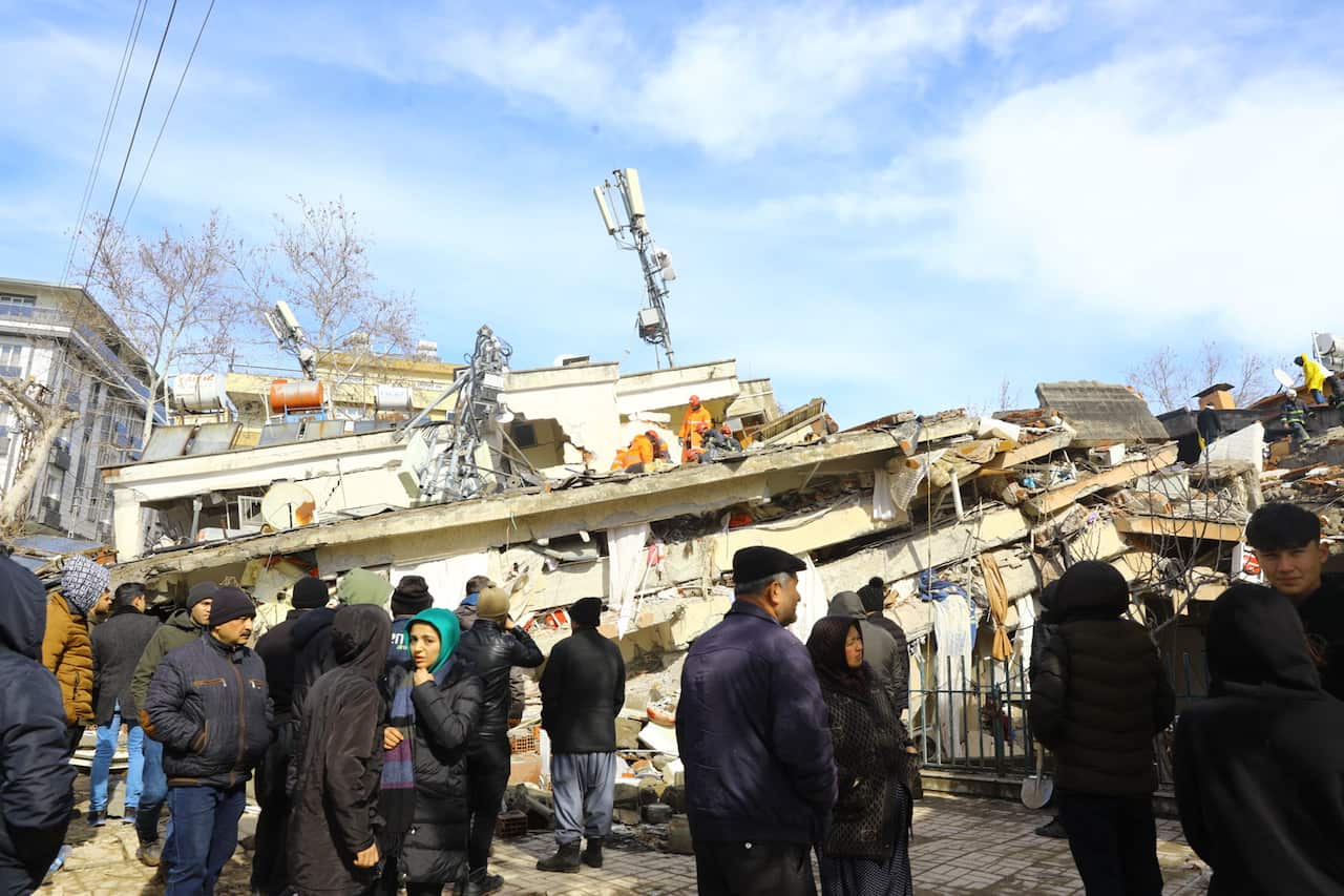 Collapsed buildings in piles in south Turkey (AAP).jpg