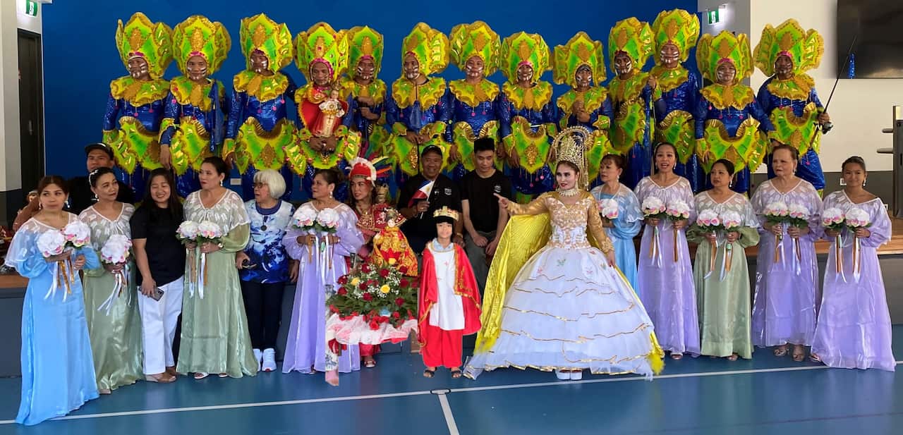 Colourful costumes of street parade participants